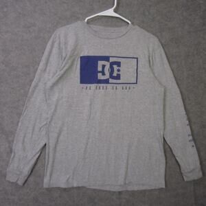 DC Shoes Shirt Mens Medium Gray Long Sleeve DC Shoe Co USA Graphic Skate Tee